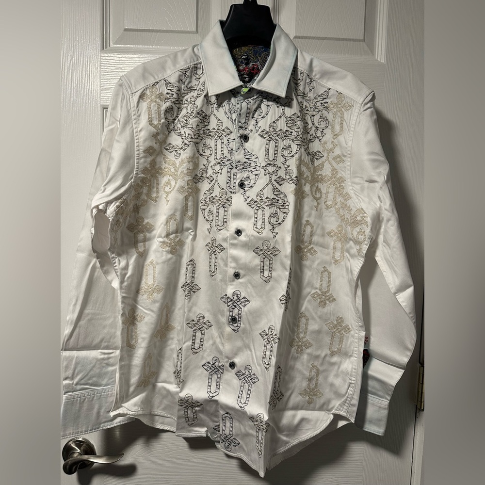 Robert Graham Button Down - Black and Gold Details - Medium